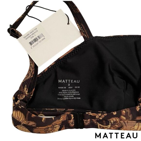 MATTEAU **NWT** The Square Crop Top Ginger Hibiscus - Picture 3 of 4